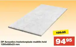 Bauhaus DP Acoustics træbetonplade multifin hvid 1200x600x25 mm tilbud