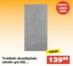 Bauhaus Troldtekt akustikplade ultrafin grå 202. tilbud