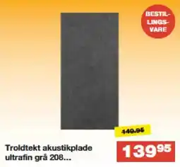 Bauhaus Troldtekt akustikplade ultrafin grå 208. tilbud