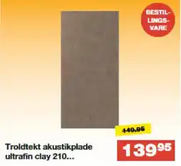 Bauhaus Troldtekt akustikplade ultrafin clay 210. tilbud