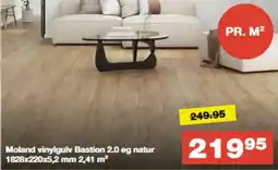 Bauhaus Moland vinylgulv Bastion 2.0 eg natur 1828x220x5,2 mm 2,41 m² tilbud