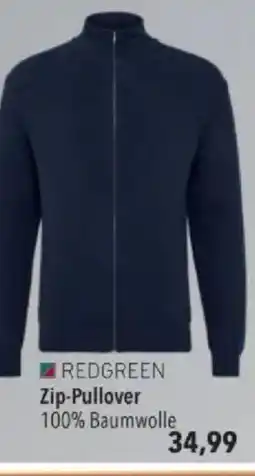 Citti REDGREEN Zip-Pullover 100% Baumwolle tilbud
