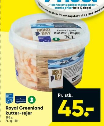 Bilka Royal Greenland kutter-rejer tilbud