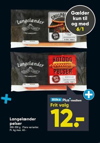 Bilka Langelænder pølser tilbud