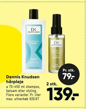 Bilka Dennis Knudsen hårpleje tilbud