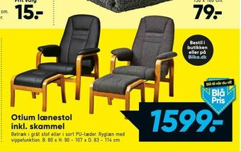 Bilka Otium lænestol inkl. skammel tilbud