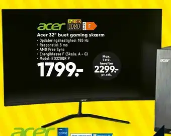 Bilka Acer 32" buet gaming skærm tilbud