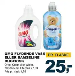 Let-Køb OMO FLYDENDE VASK ELLER BAMSELINE DUGFRISK tilbud