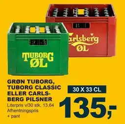 Let-Køb GRØN TUBORG, TUBORG CLASSIC ELLER CARLSBERG PILSNER tilbud