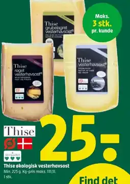 Coop 365 Thise økologisk vesterhavsost tilbud
