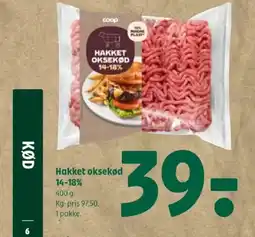Coop 365 Hakket oksekød 14-18% tilbud