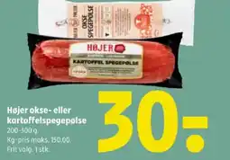 Coop 365 Højer okse- eller kartoffelspegepølse tilbud