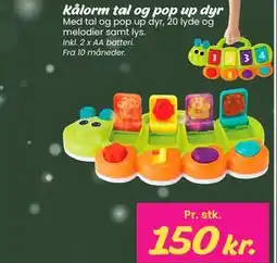 Hi five Kålorm tal og pop up dyr tilbud