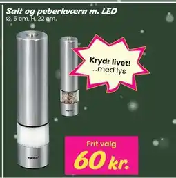Hi five Salt og peberkværn m. LED tilbud