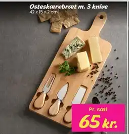 Hi five Osteskærebræt m. 3 knive tilbud