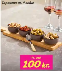 Hi five Tapassæt m. 4 skåle tilbud