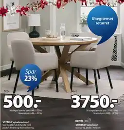 JYSK GRIBSKOV spisebord tilbud