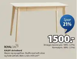 JYSK KALBY skrivebord tilbud