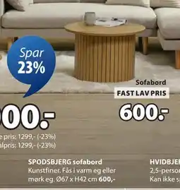 JYSK SPODSBJERG sofabord tilbud
