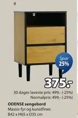 JYSK ODENSE sengebord tilbud