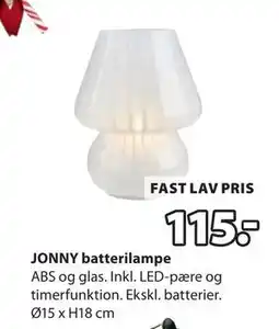 JYSK JONNY batterilampe tilbud