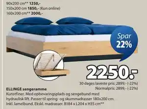 JYSK ELLINGE sengeramme tilbud