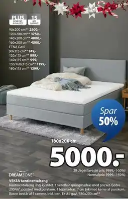 JYSK VEKSA kontinentalseng tilbud