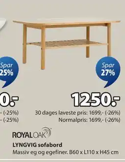 JYSK LYNGVIG sofabord tilbud