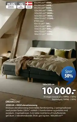 JYSK JOSELVA + EKSO elevationsseng tilbud