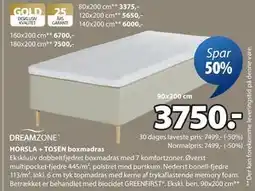 JYSK HORSLA + TOSEN boxmadras tilbud