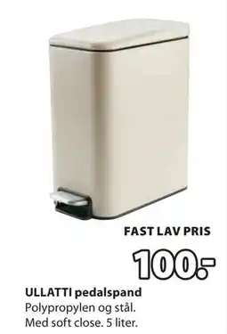JYSK ULLATTI pedalspand tilbud