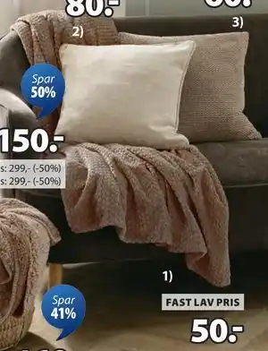 JYSK ROSENVIAL fleece-plaid tilbud