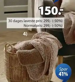 JYSK STORFRYTLE fleece-plaid tilbud