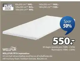 JYSK WELLPUR FRYA topmadras tilbud