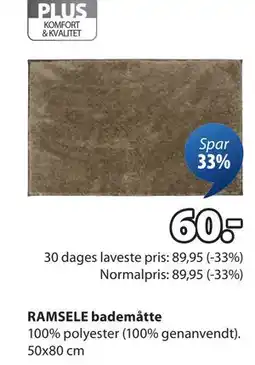 JYSK RAMSELE bademåtte tilbud