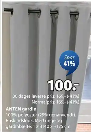 JYSK ANTEN gardin tilbud
