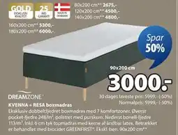JYSK KVENNA + RESA boxmadras tilbud