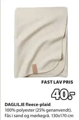 JYSK DAGLILJE fleece-plaid tilbud