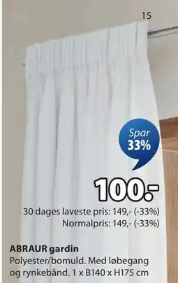 JYSK ABRAUR gardin tilbud