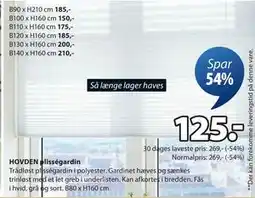 JYSK HOVDEN plisségardin tilbud
