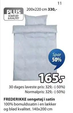 JYSK FREDERIKKE sengetøj i satin tilbud