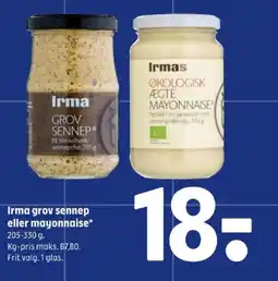 Coop 365 Irma grov sennep eller mayonnaise tilbud