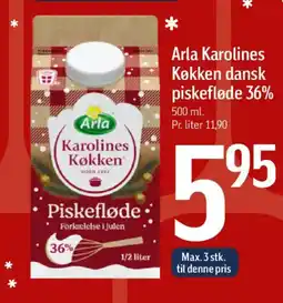 Føtex Arla Karolines Køkken dansk piskefløde 36% tilbud