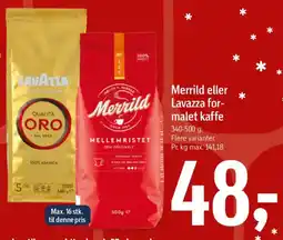 Føtex Merrild eller Lavazza for- malet kaffe tilbud