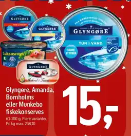Føtex Glyngøre, Amanda, Bornholms eller Munkebo fiskekonserves tilbud