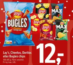 Føtex Lay's, Cheetos, Doritos eller Bugles chips tilbud
