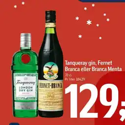 Føtex Tanqueray gin, Fernet Branca eller Branca Menta tilbud