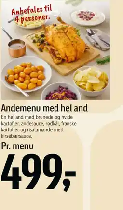Føtex Andemenu med hel and tilbud