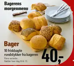 Føtex Bager 10 friskbagte rundstykker fra bageren tilbud