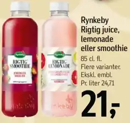 Føtex Rynkeby Rigtig juice, lemonade eller smoothie tilbud